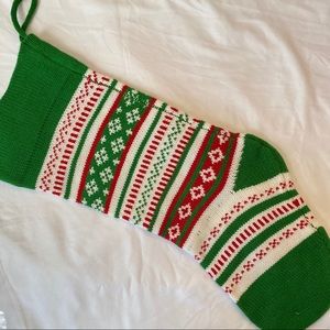 Vintage Christmas Cotton Knitted Stocking
